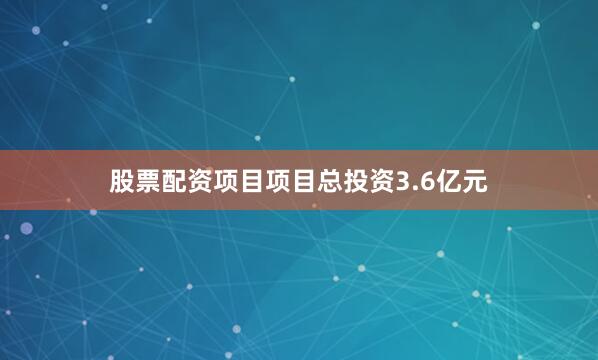 股票配资项目项目总投资3.6亿元